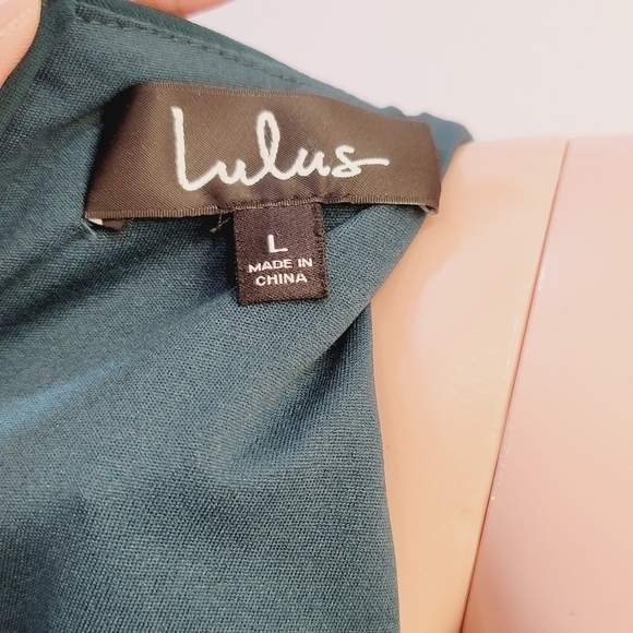 LULU'S Backstage Pass Forest Green Sleeveless Cutout Bodycon Dress Size: L - Picture 12 of 13